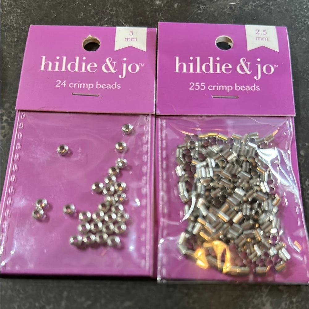 Hildie & Jo Silver Crimp Beads Set